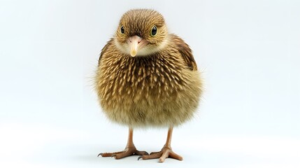 Kiwi Bird on White Background, Photo Realistic, Texture, Pattern Background, Wallpaper, Cover and Screen of Smartphone, PC, Laptop, 9:16 and 16:9 Format