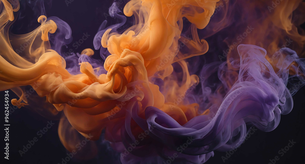 Poster Orange purple gradient smoke abstract background