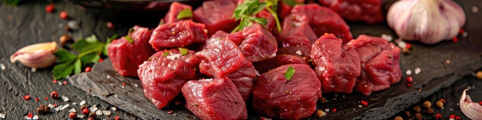 Fresh pieces of beef