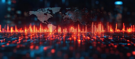 Naklejka premium Global Network, Digital World