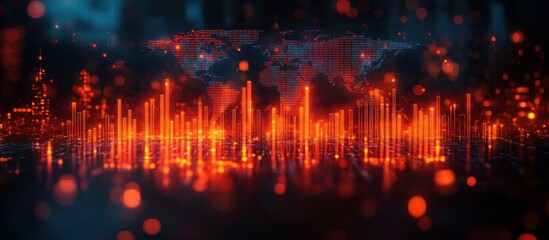 Obraz premium Digital World: A Global Network of Data and Connections