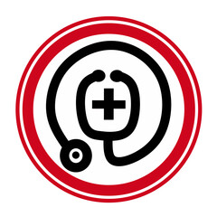 Creative vector logo illustration of medical health care stethoscope isolated on transparent background. Art design medicine equipment. Abstract concept graphic element. 