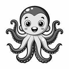 a perfect octopus on white background