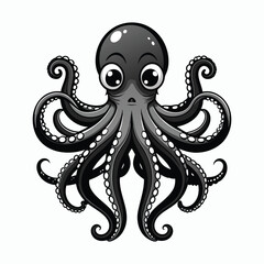 a perfect octopus on white background