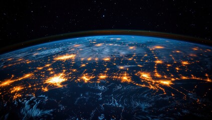 Obraz premium Earth at Night: A Tapestry of Light