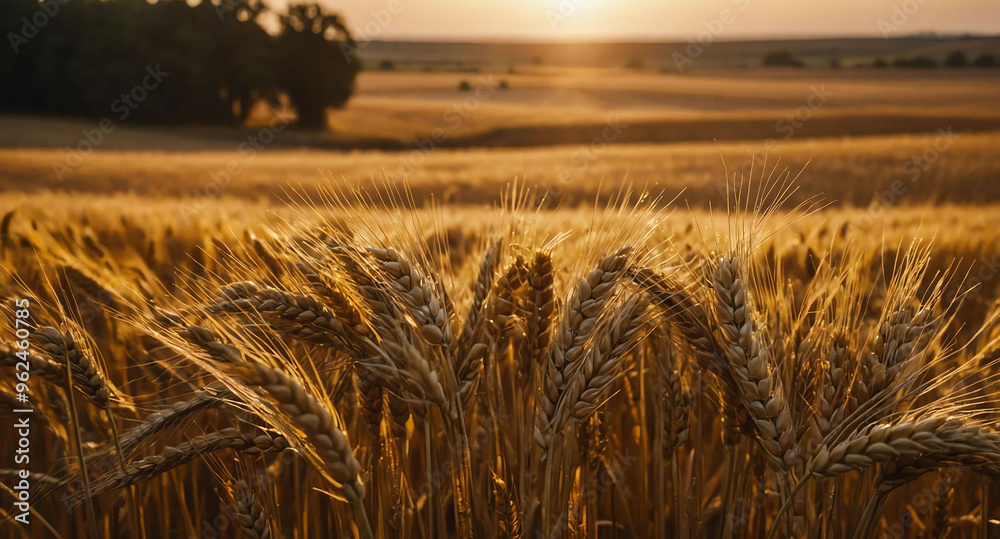 Canvas Prints Wheat fields with warm glow abstract background