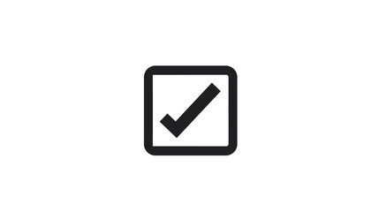 Fototapeta premium This vector icon displays a checkmark inside a square, designed for user interfaces. It utilizes a minimal black and white color scheme for clarity and versatility