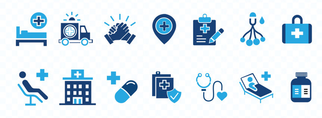 medical doctor and nurse icon vector set hospital people paramedic staff health care professional support signs illustration