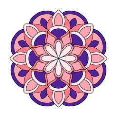 Simplicity floral colour mandala coloring book page