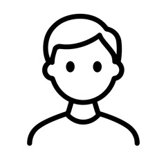 Obraz premium A straightforward vector design depicts a person with short hair, featuring basic facial traits and a clean outline, ideal for use in digital graphics and presentations
