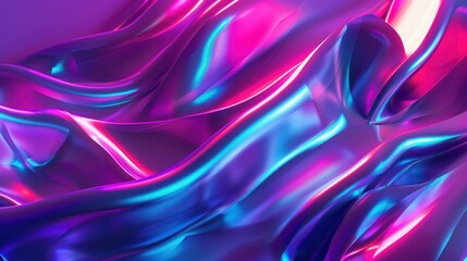 Obraz premium A vibrant, abstract representation of flowing fabric with neon colors and smooth textures.