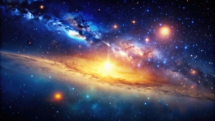 A breathtaking view of deep space with a galaxy filled sky and shining stars, cosmos, universe, astronomy