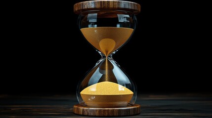 Hourglass on Wooden Table