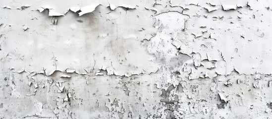 Fototapeta premium Abstract Old White Concrete Wall With Peeling Paint