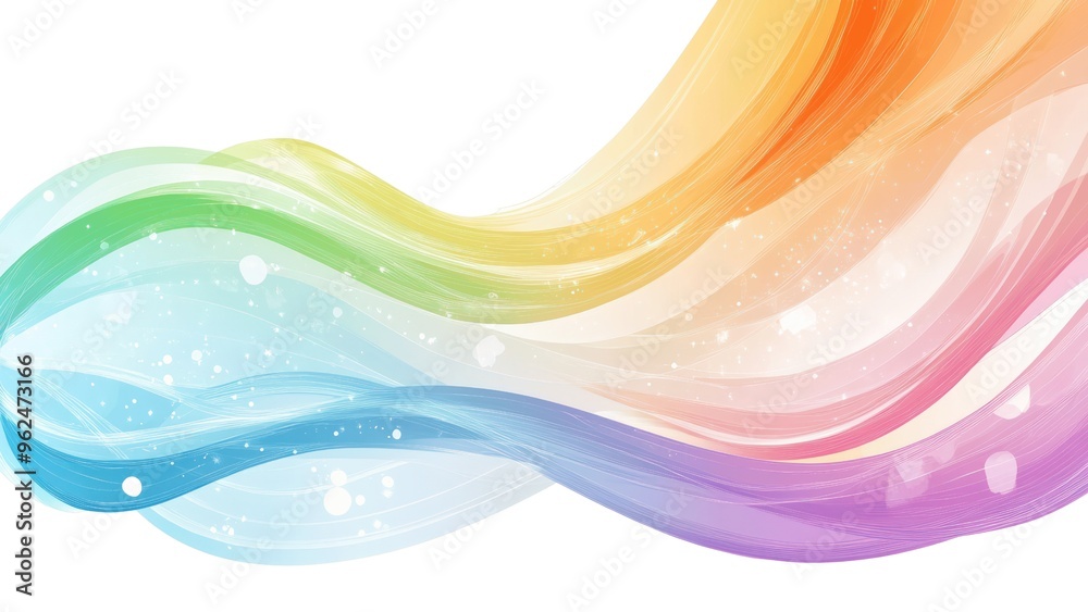 Aufkleber a colorful wave with a white background