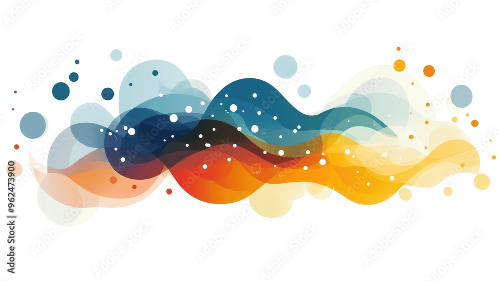 Poster A colorful wave with many circles in it