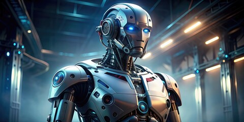 Fototapeta premium Highly detailed render of a futuristic robot, robot, futuristic, technology, artificial intelligence, machine