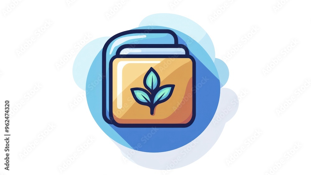 Aufkleber a folder with a leaf on it