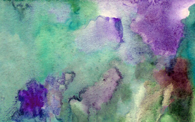 Obraz premium green- purple watercolor paper background texture