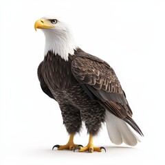 Obraz premium A large eagle stands on a white background
