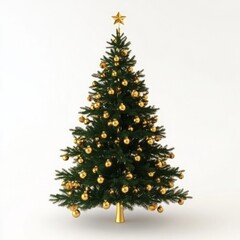 Fototapeta premium Beautiful Decorative Christmas Tree Isolated in 3D Illustration, Featuring a Stunning and Festive Design for Holiday Decoration