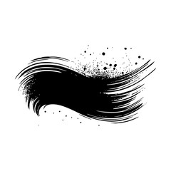 Black Brush strokes isolated on white background. Brush strokes grunge background. Vector brush stroke texture. Black ink, paint splatter.