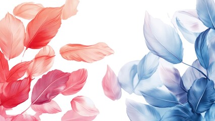 A beautiful display of red, pink, and blue leaves
