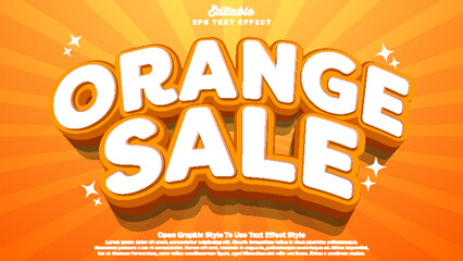 Orange sale mockup, 3d editable text bold and fun theme.