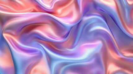 Obraz premium Abstract background with flowing, iridescent fabric in shades of pink, blue, and purple.