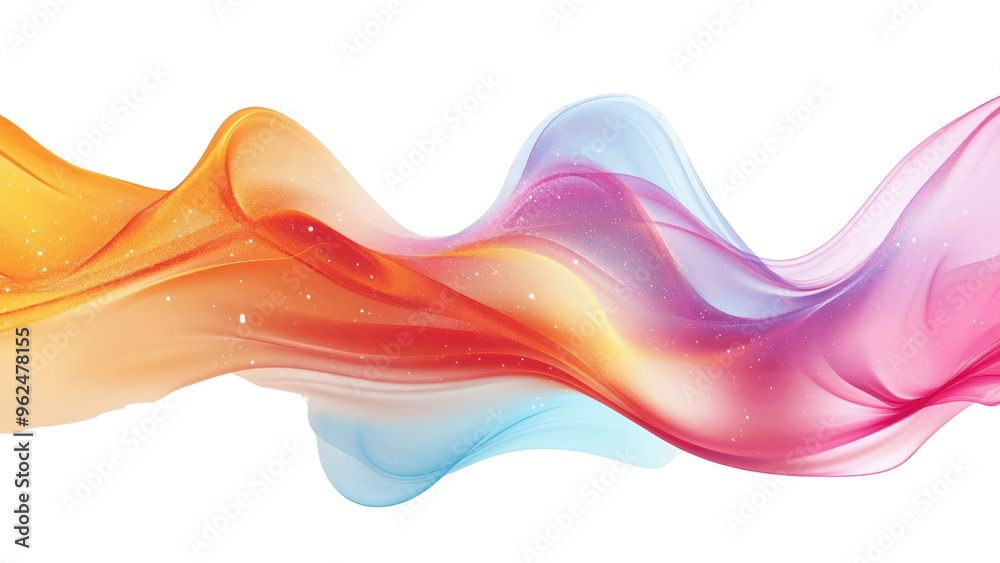Poster a colorful wave with a white background