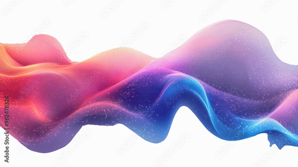 Poster a colorful wave with a blue and red stripe