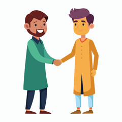  vector a young-man in kurta age 30 shaking hands