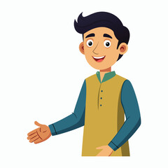  vector a young-man in kurta age 30 shaking hands