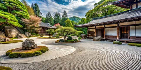 Stunning Japanese garden in zen style with Wabi Sabi aesthetics , Japan, garden, Zen, Wabi Sabi, tranquil, peaceful