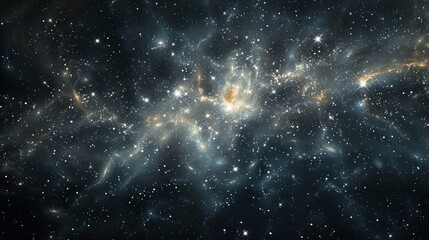 Fototapeta premium A celestial panorama with twinkling stars and nebulae