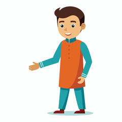  vector a young-man in kurta age 30 shaking hands