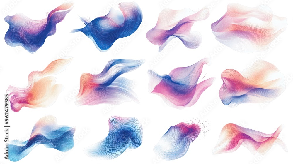 Poster A series of colorful, swirling lines and shapes that create a sense of movement