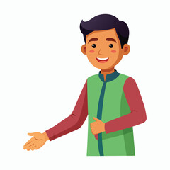  vector a young-man in kurta age 30 shaking hands