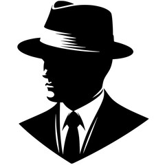 Mafia portrait silhouette