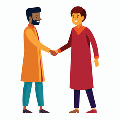 vector a young-man in kurta age 30 shaking hands