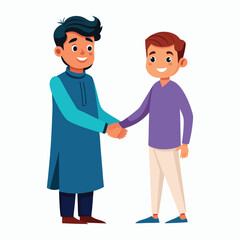  vector a young-man in kurta age 30 shaking hands