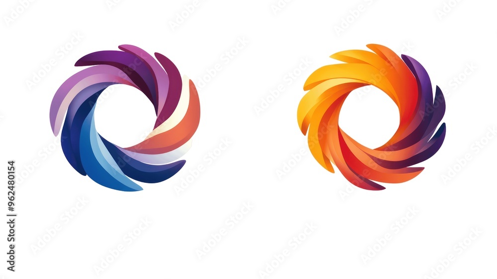 Aufkleber the two images are of different colors and shapes, with one being a spiral