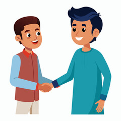  vector a young-man in kurta age 30 shaking hands