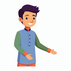  vector a young-man in kurta age 30 shaking hands