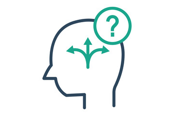 Uncertainty icon. line icon style. head with question mark. icon related to SWOT. business elements vector illustration