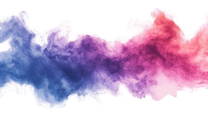 Fototapeta premium A colorful smoke trail with purple, blue and red colors