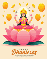 Happy dhanteras social media post template in the Hindi language