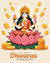 Happy dhanteras social media post template in the Hindi language