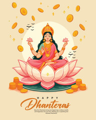 Happy dhanteras social media post template in the Hindi language