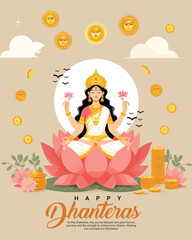 Happy dhanteras social media post template in the Hindi language